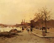 Pont Sue La Seine Avec Une Vue Sur L ancien Trocadero - 尤金·加林·拉卢